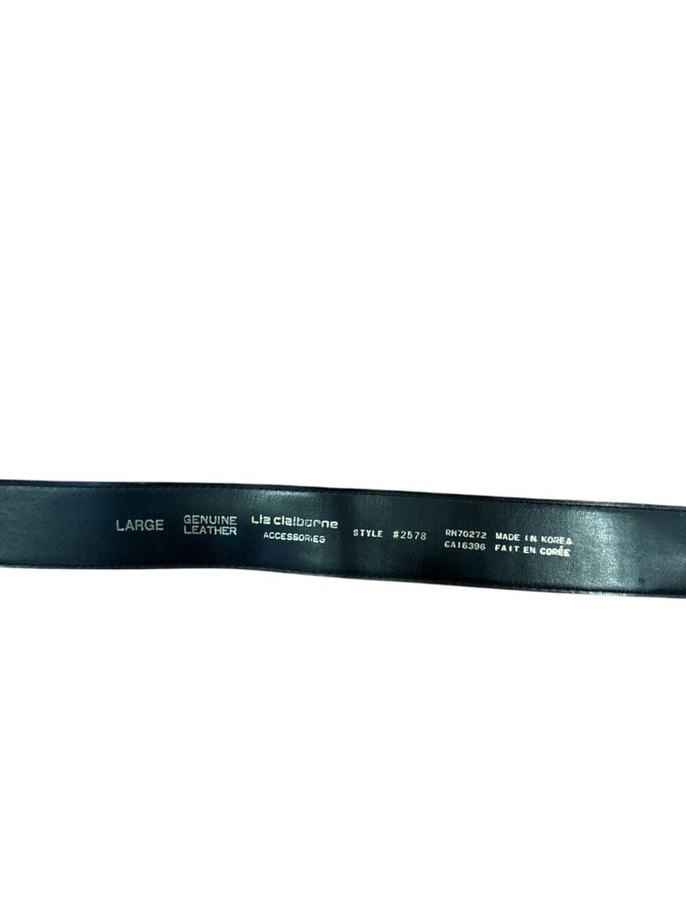 VTG LIZ CLAIBORNE BROWN 1.5" WIDE LEATHER & SUEDE BELT W A WOODEN BUCKLE SZ L - Picture 10 of 10